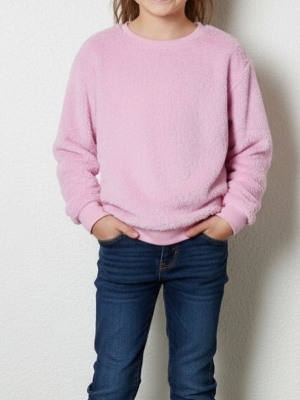 Star Ride | Pink fuzzy pullover sweater size 10/12 medium